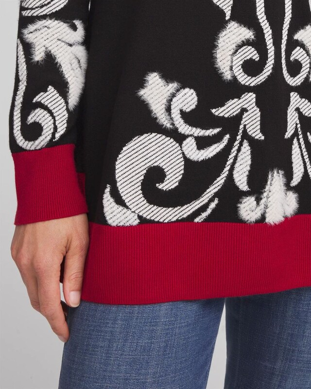 Floral V-Neck Sweater Tunic - image 4